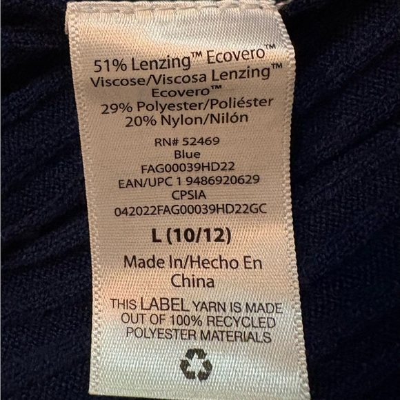 NWT, Free Assembly, Girl’s Wide Leg Ribbed Sweater Pants, Dark Blue, Size 10/12 - Picture 9 of 10